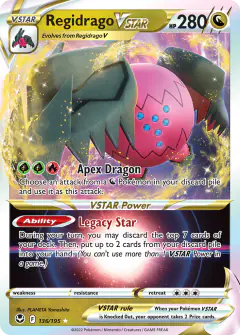 Regidrago VSTAR 136/195 Rare Holo VSTAR card from Silver Tempest