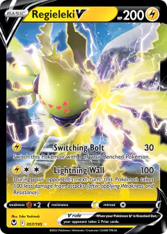 Regieleki V 057/195 Rare Holo V card from Silver Tempest