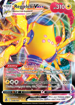 Regieleki VMAX 058/195 Rare Holo VMAX card from Silver Tempest