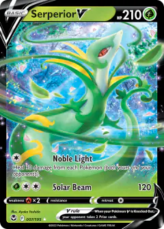 Serperior V 007/195 Rare Holo V card from Silver Tempest