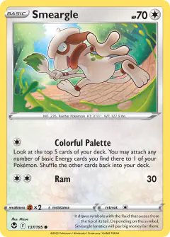 Smeargle 137/195 Common card from Silver Tempest