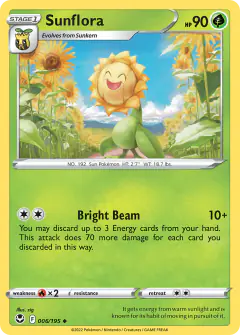 Sunflora 006/195 Uncommon card from Silver Tempest