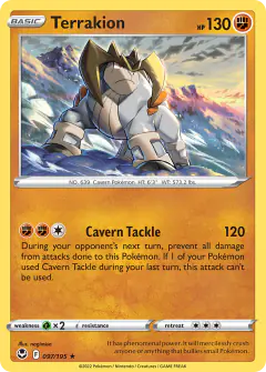 Terrakion 097/195 Rare Holo card from Silver Tempest