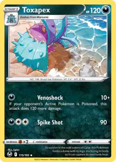 Toxapex 115/195 Uncommon card from Silver Tempest