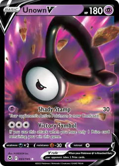 Unown V 065/195 Rare Holo V card from Silver Tempest