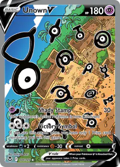 Unown V 177/195 Rare Ultra card from Silver Tempest
