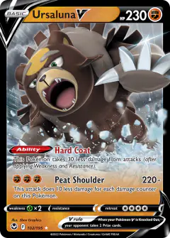 Ursaluna V 102/195 Rare Holo V card from Silver Tempest