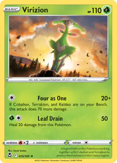 Virizion 014/195 Rare card from Silver Tempest