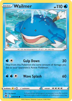 Wailmer 037/195 Common card from Silver Tempest
