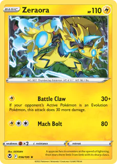 Zeraora 056/195 Rare card from Silver Tempest