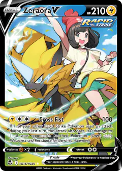 Zeraora V TG16/TG30 Rare Holo V card from Silver Tempest