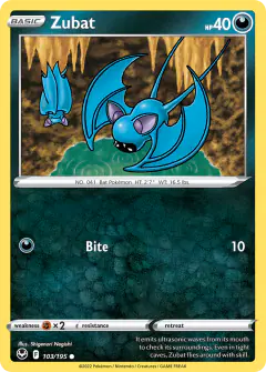 Zubat 103/195 Common card from Silver Tempest