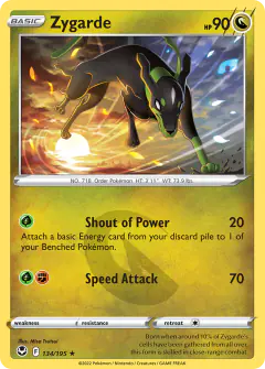 Zygarde 134/195 Rare card from Silver Tempest