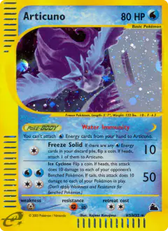 Articuno H3/H32 Rare Holo card from Skyridge