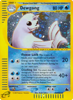 Dewgong H6/H32 Rare Holo card from Skyridge