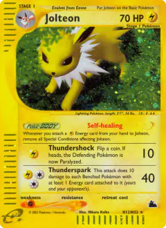Jolteon H12/H32 Rare Holo card from Skyridge