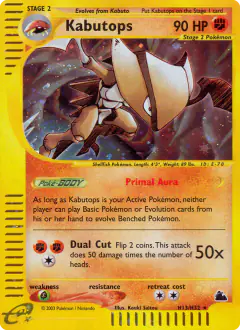 Kabutops H13/H32 Rare Holo card from Skyridge