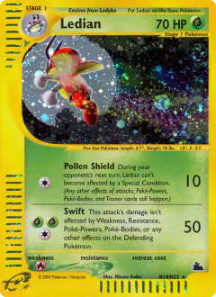 Ledian H14/H32 Rare Holo card from Skyridge