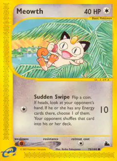Meowth 78/144 Common card from Skyridge