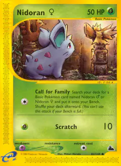 Nidoran ♀ 81/144 Common card from Skyridge
