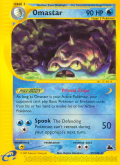 Omastar 23/144 Rare card from Skyridge