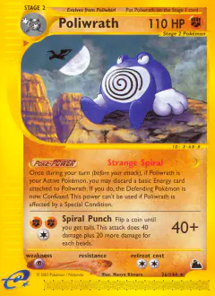 Poliwrath 26/144 Rare card from Skyridge
