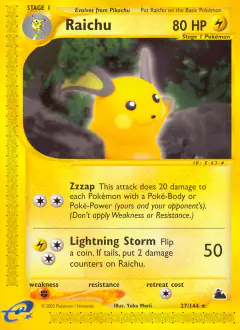 Raichu 27/144 Rare card from Skyridge