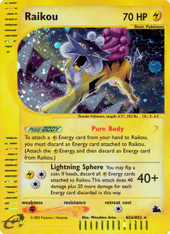 Raikou H26/H32 Rare Holo card from Skyridge