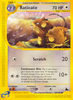 Raticate 89/144 Common card from Skyridge