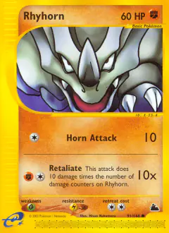 Rhyhorn 91/144 Common card from Skyridge