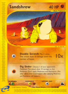 Sandshrew 92/144 Common card from Skyridge