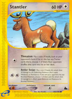 Stantler 102/144 Common card from Skyridge
