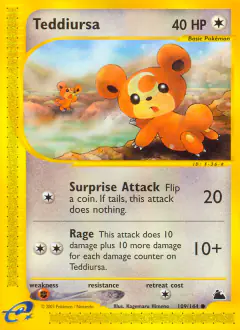 Teddiursa 109/144 Common card from Skyridge