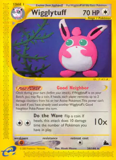 Wigglytuff 34/144 Rare card from Skyridge