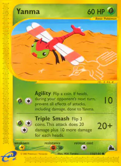Yanma 116/144 Common card from Skyridge