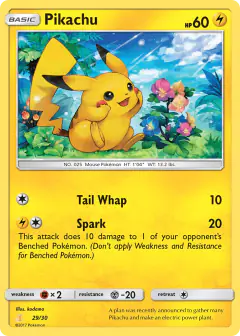 Pikachu 29/30 Common card from SM Trainer Kit Alolan Raichu