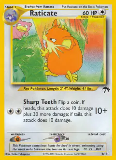 Raticate 6/18 card from Southern Islands