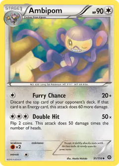 Ambipom 91/114 Uncommon card from Steam Siege