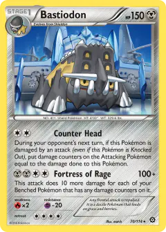 Bastiodon 70/114 Rare card from Steam Siege