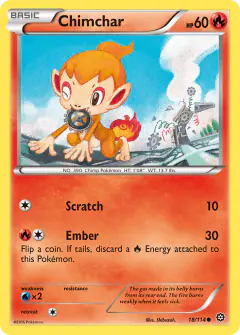 Chimchar 18/114 Common card from Steam Siege