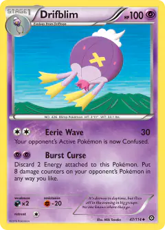 Drifblim 47/114 Uncommon card from Steam Siege