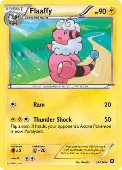 Flaaffy 39/114 Uncommon card from Steam Siege