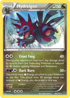 Hydreigon 86/114 Rare Holo card from Steam Siege