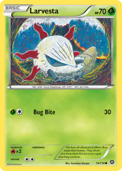Larvesta 14/114 Common card from Steam Siege
