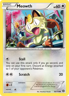 Meowth 88/114 Common card from Steam Siege