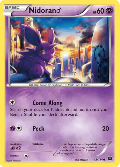 Nidoran ♂ 43/114 Common card from Steam Siege