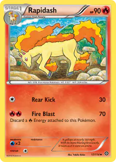 Rapidash 17/114 Uncommon card from Steam Siege
