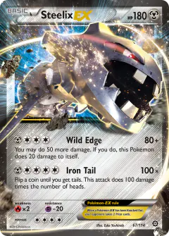 Steelix-EX 67/114 Rare Holo EX card from Steam Siege