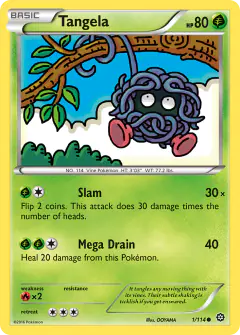 Tangela 1/114 Common card from Steam Siege