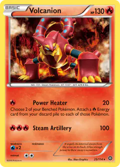 Volcanion 25/114 Rare card from Steam Siege